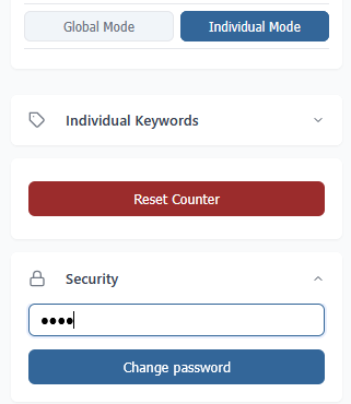 Configuration du mot de passe